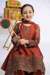 3 Piece Embroidered Raw Silk Suit