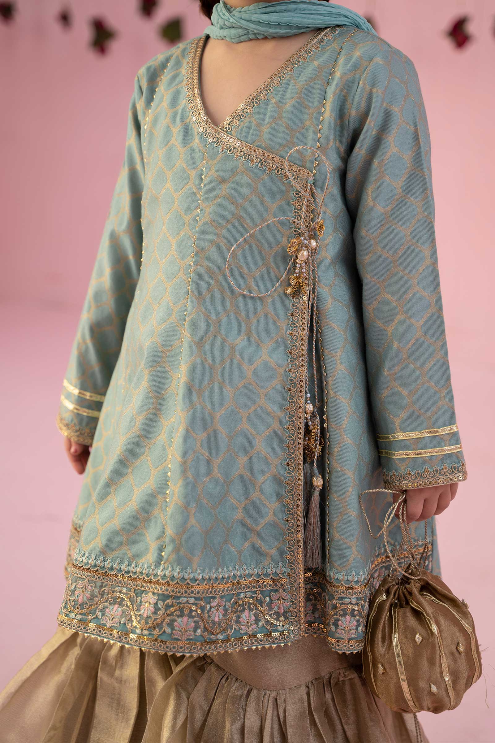 3 Piece Embroidered Jacquard Suit