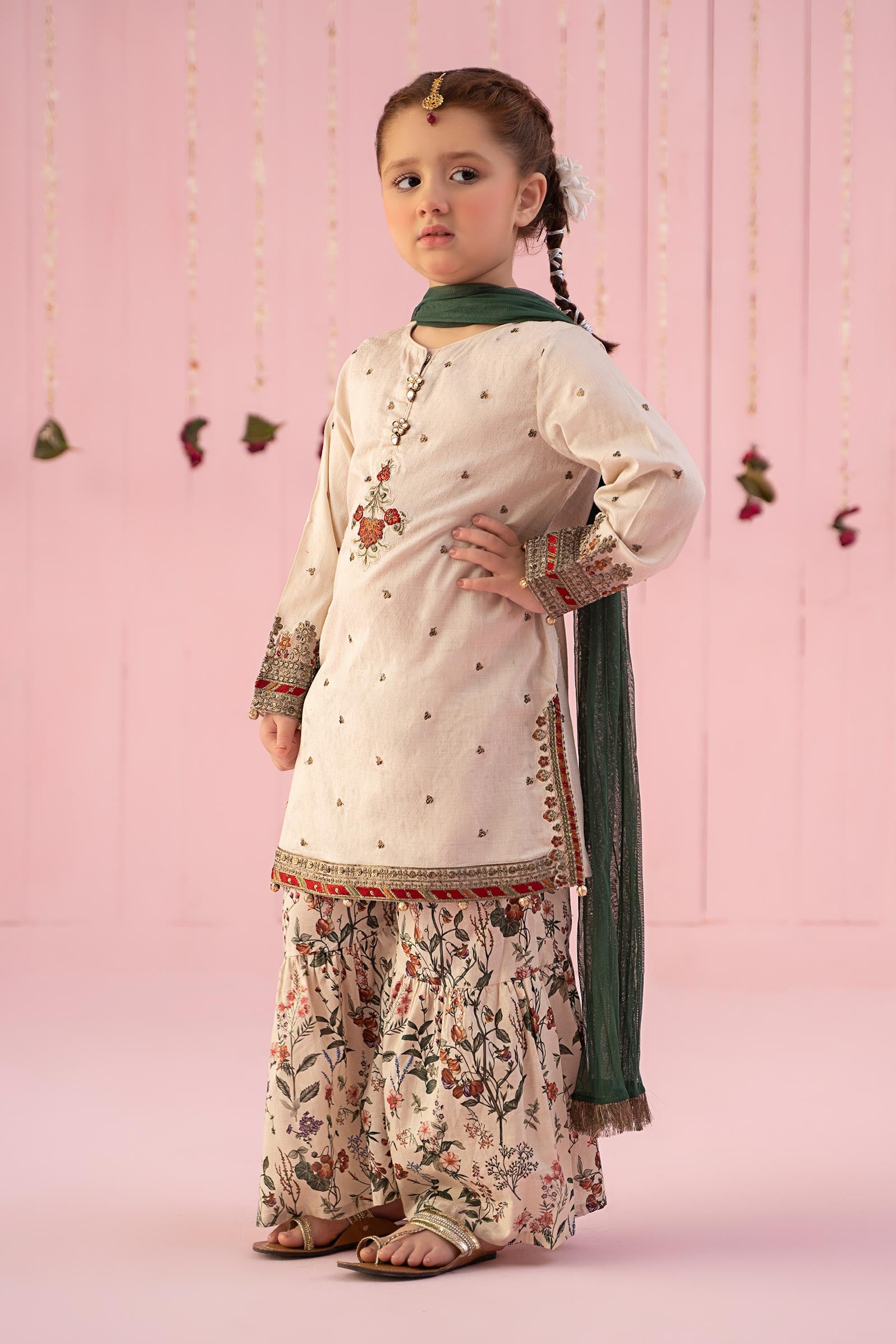 3 Piece Embroidered Dobby Suit