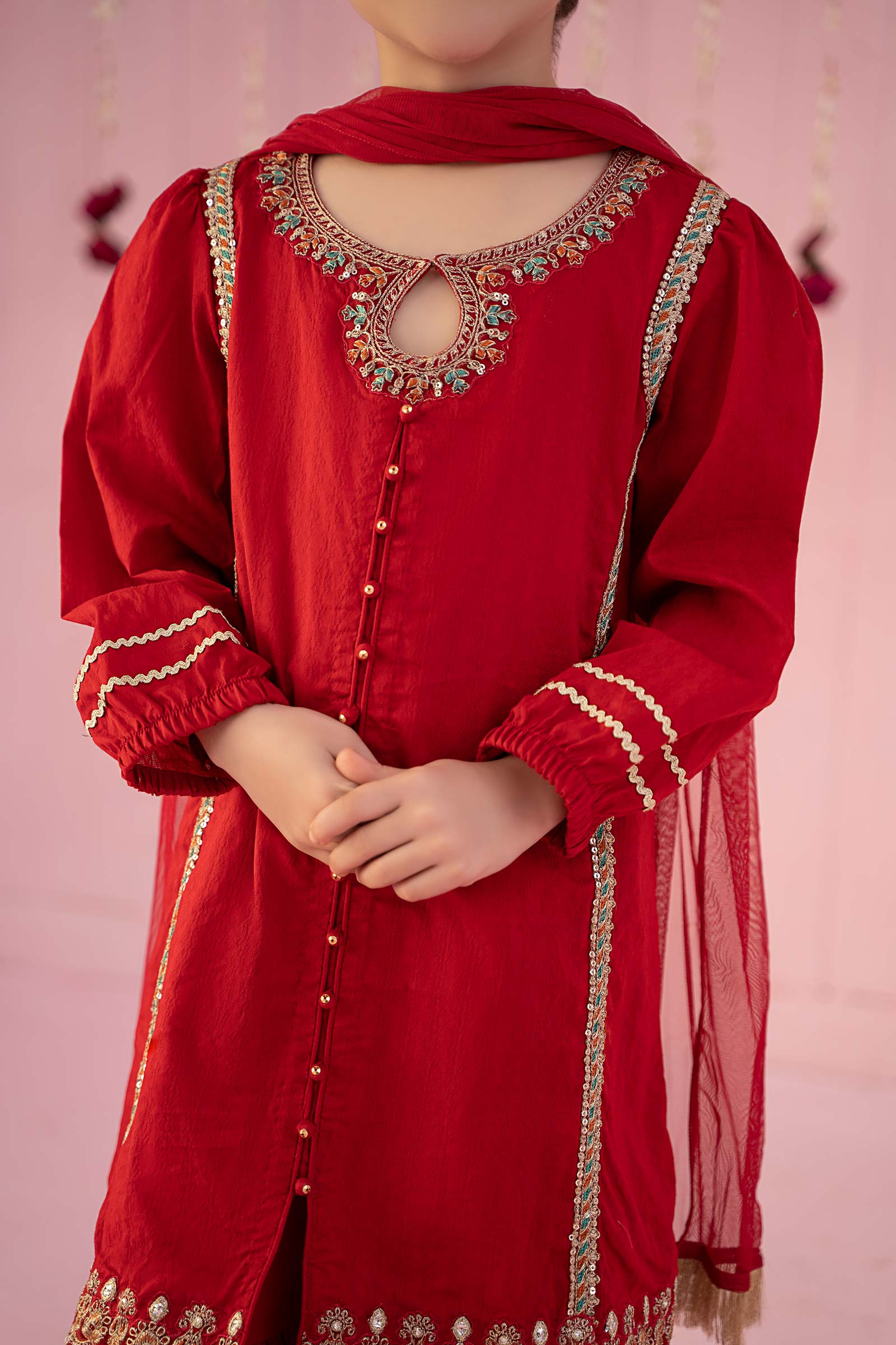 3 Piece Embroidered Dobby Suit