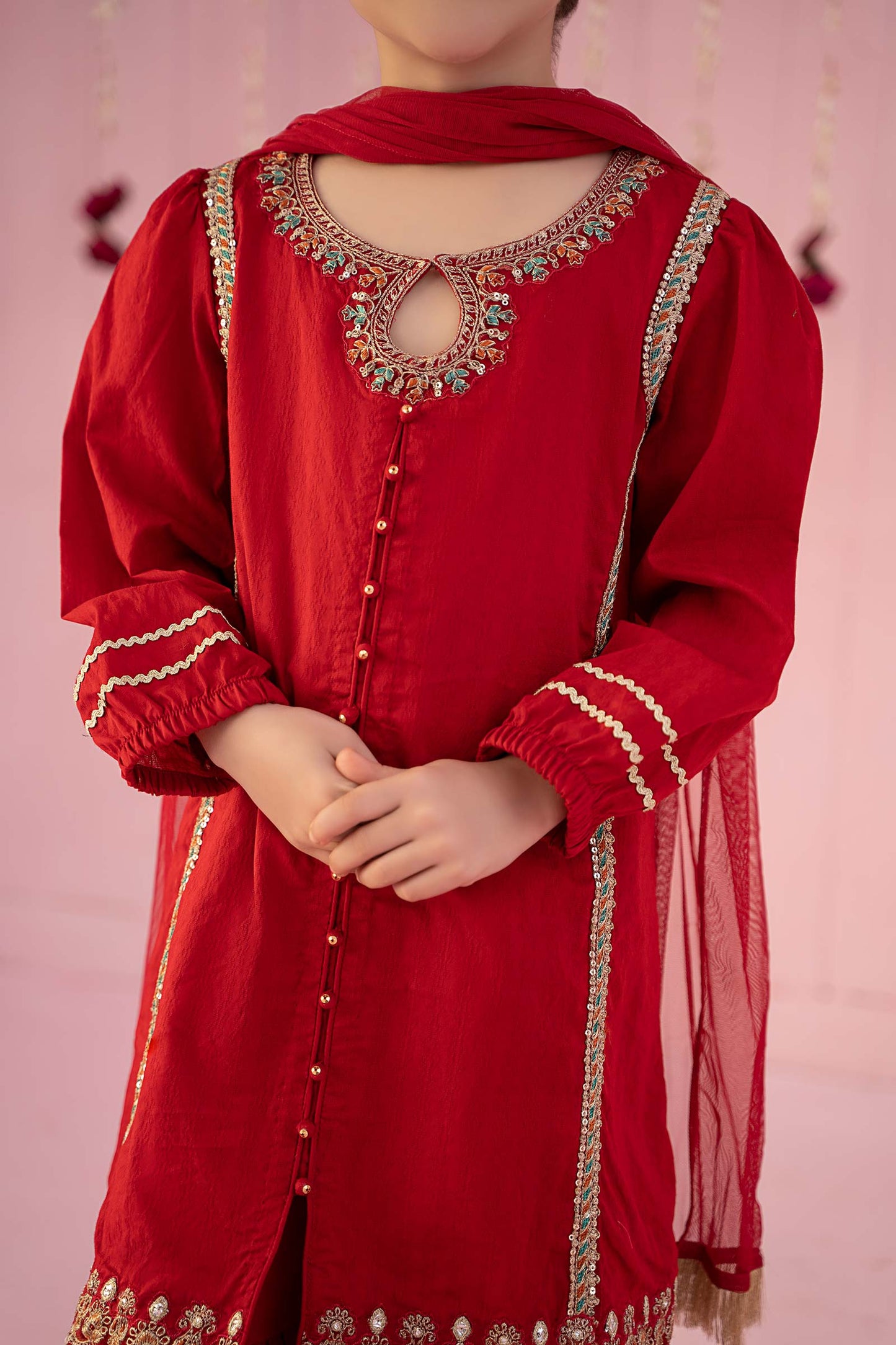 3 Piece Embroidered Dobby Suit