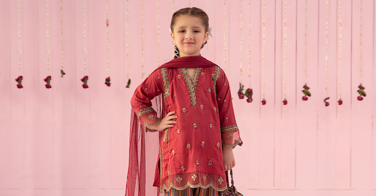 3 Piece Embroidered Dobby Suit