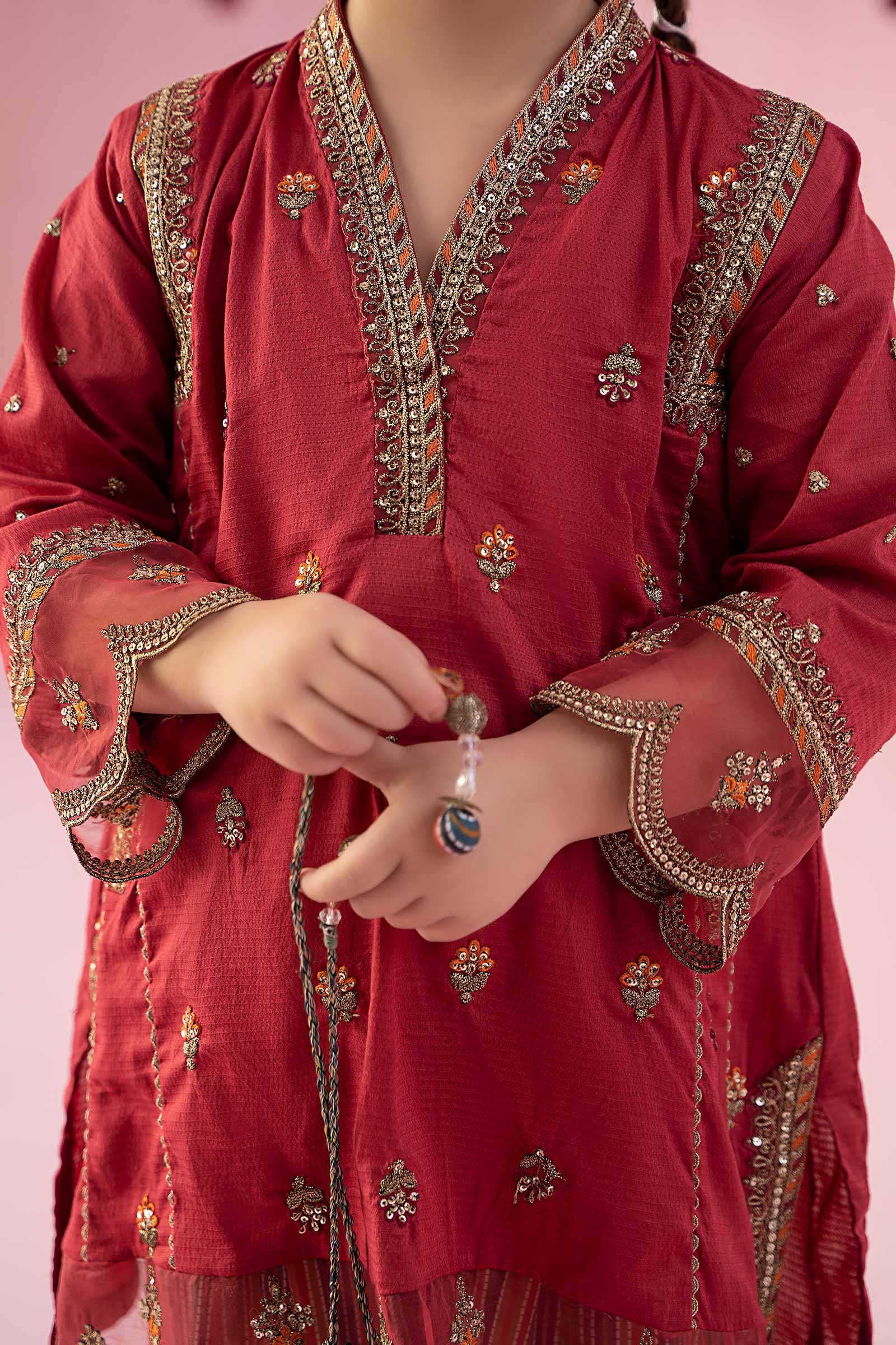 3 Piece Embroidered Dobby Suit