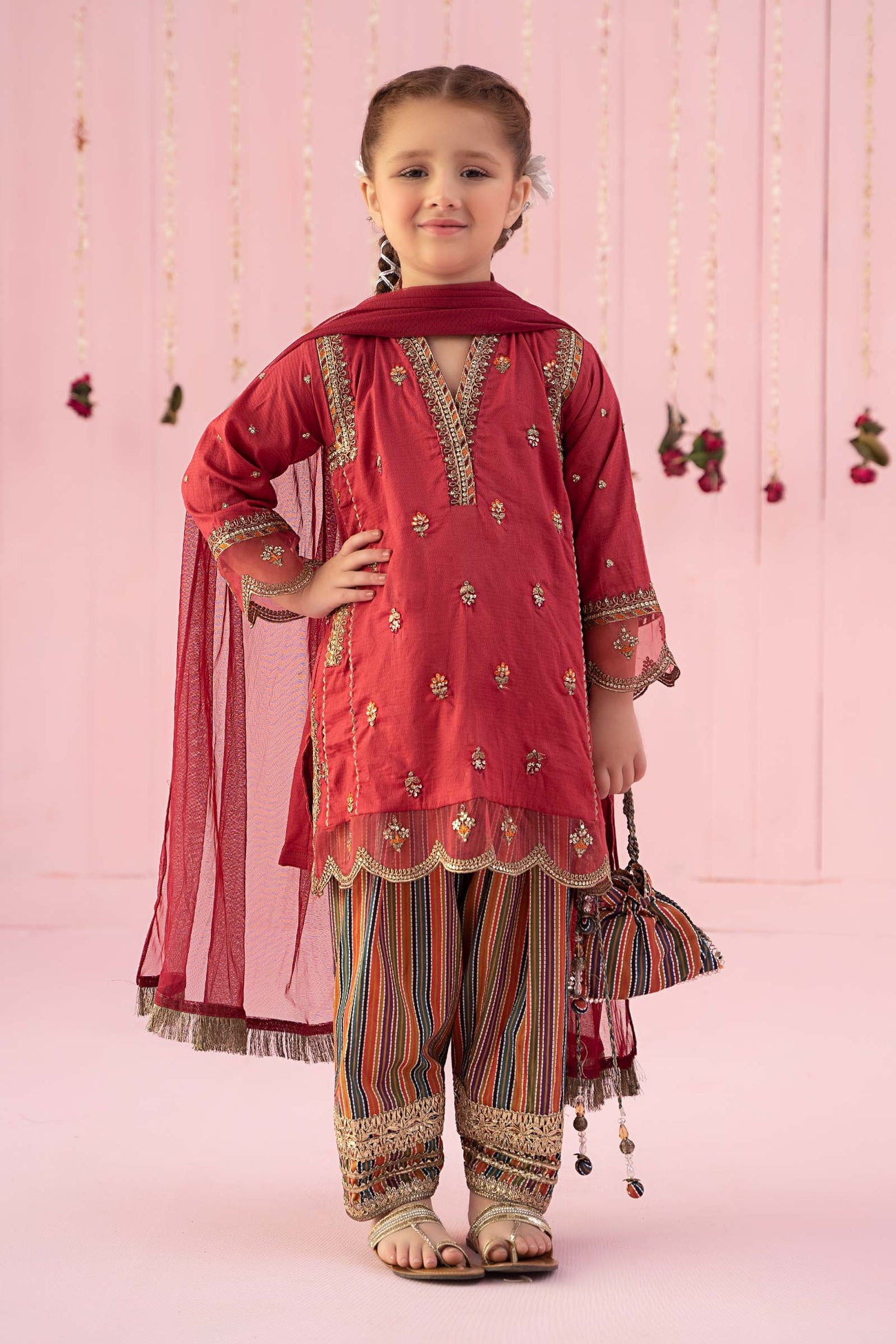 3 Piece Embroidered Dobby Suit
