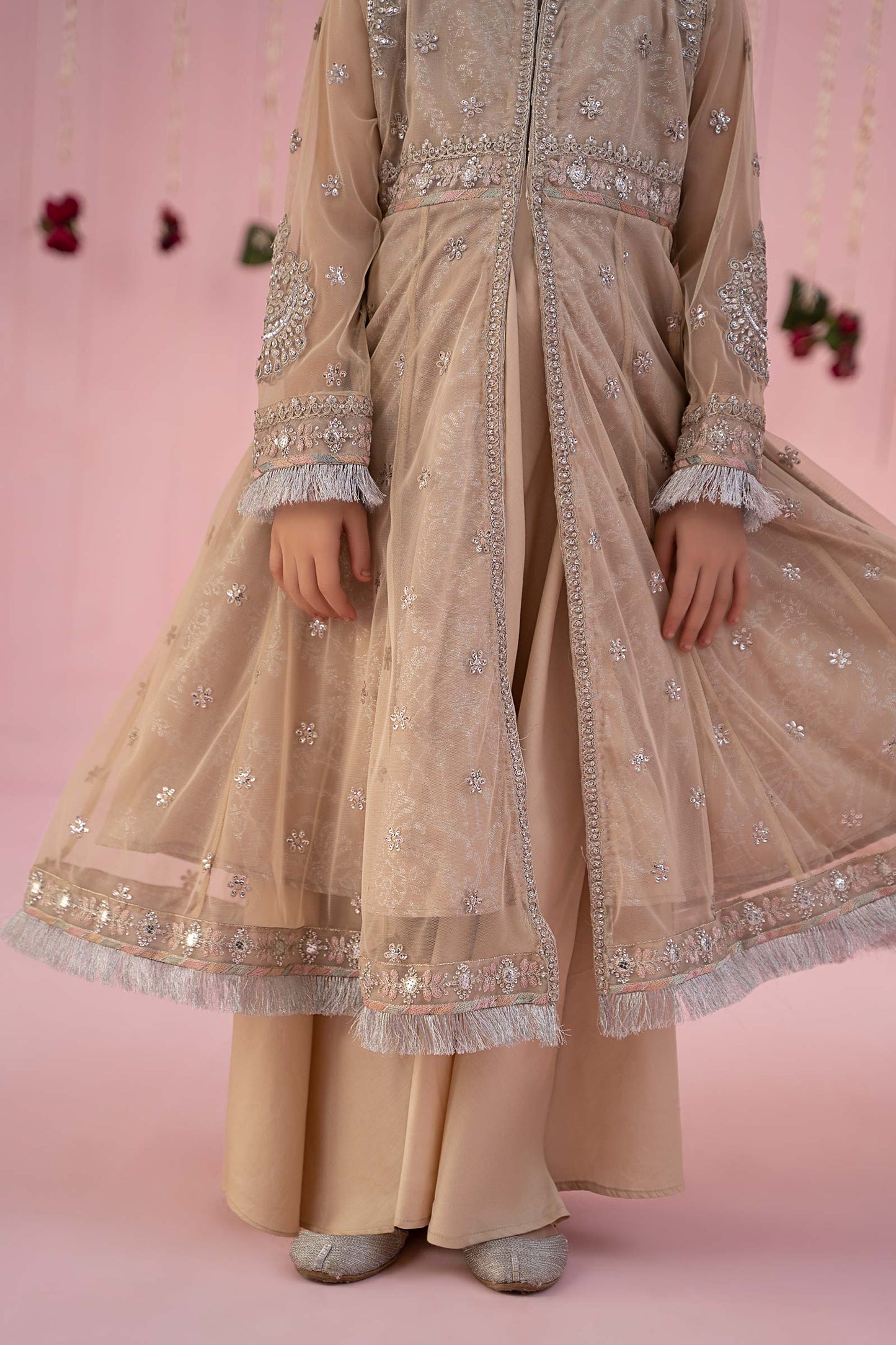 3 Piece Embroidered Net Suit
