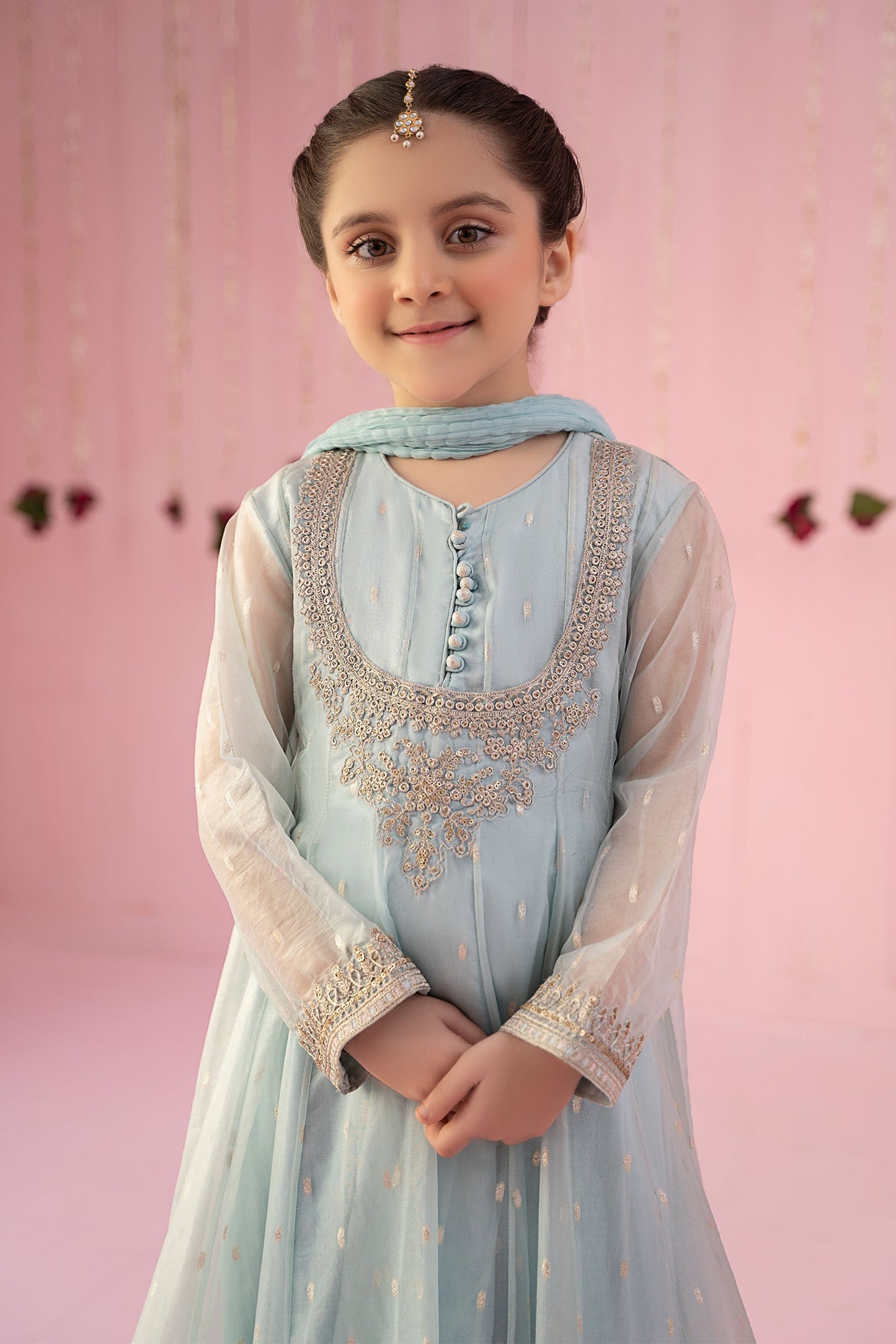 3 Piece Embroidered Organza Suit