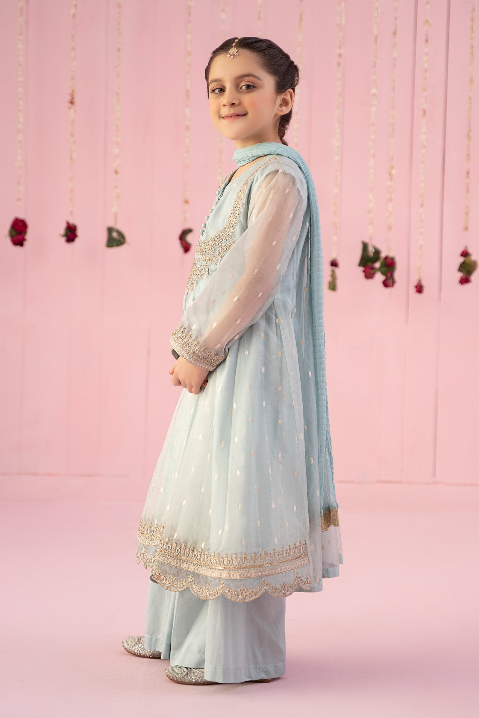 3 Piece Embroidered Organza Suit