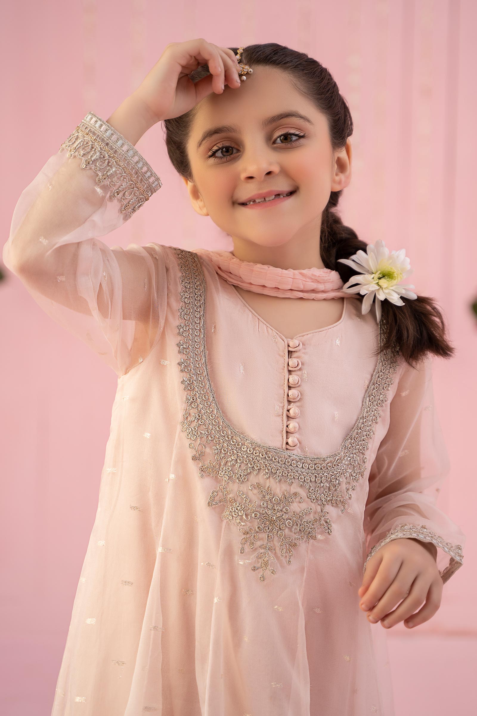 3 Piece Embroidered Organza Suit