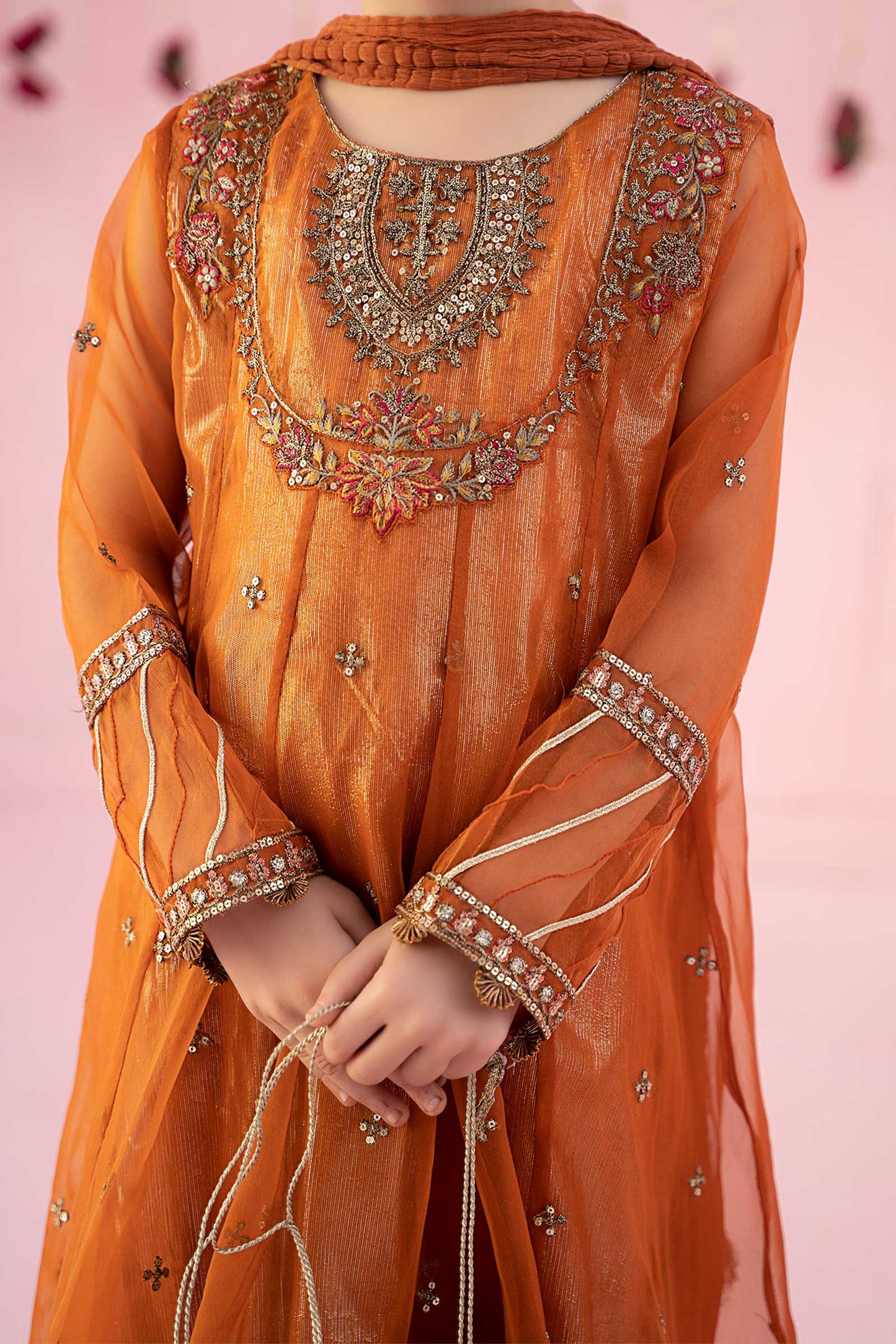 3 Piece Embroidered Organza Suit