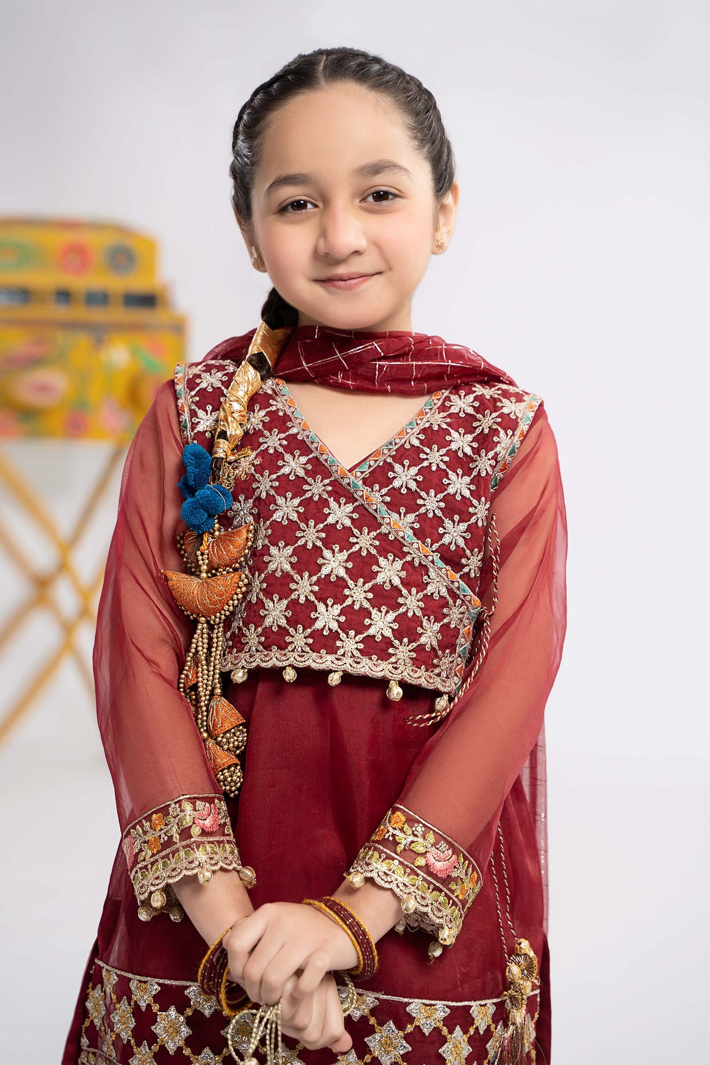 3 Piece Embroidered Organza Suit