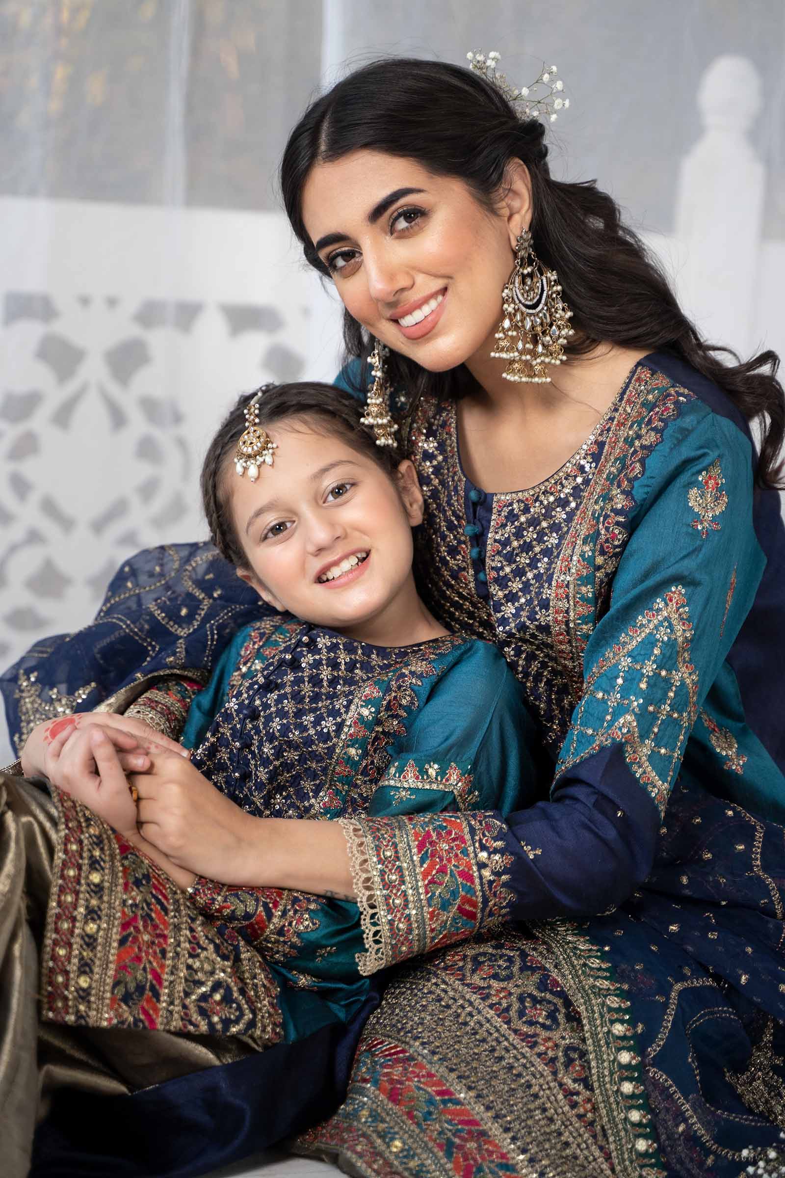 3 Piece Embroidered Raw Silk Suit