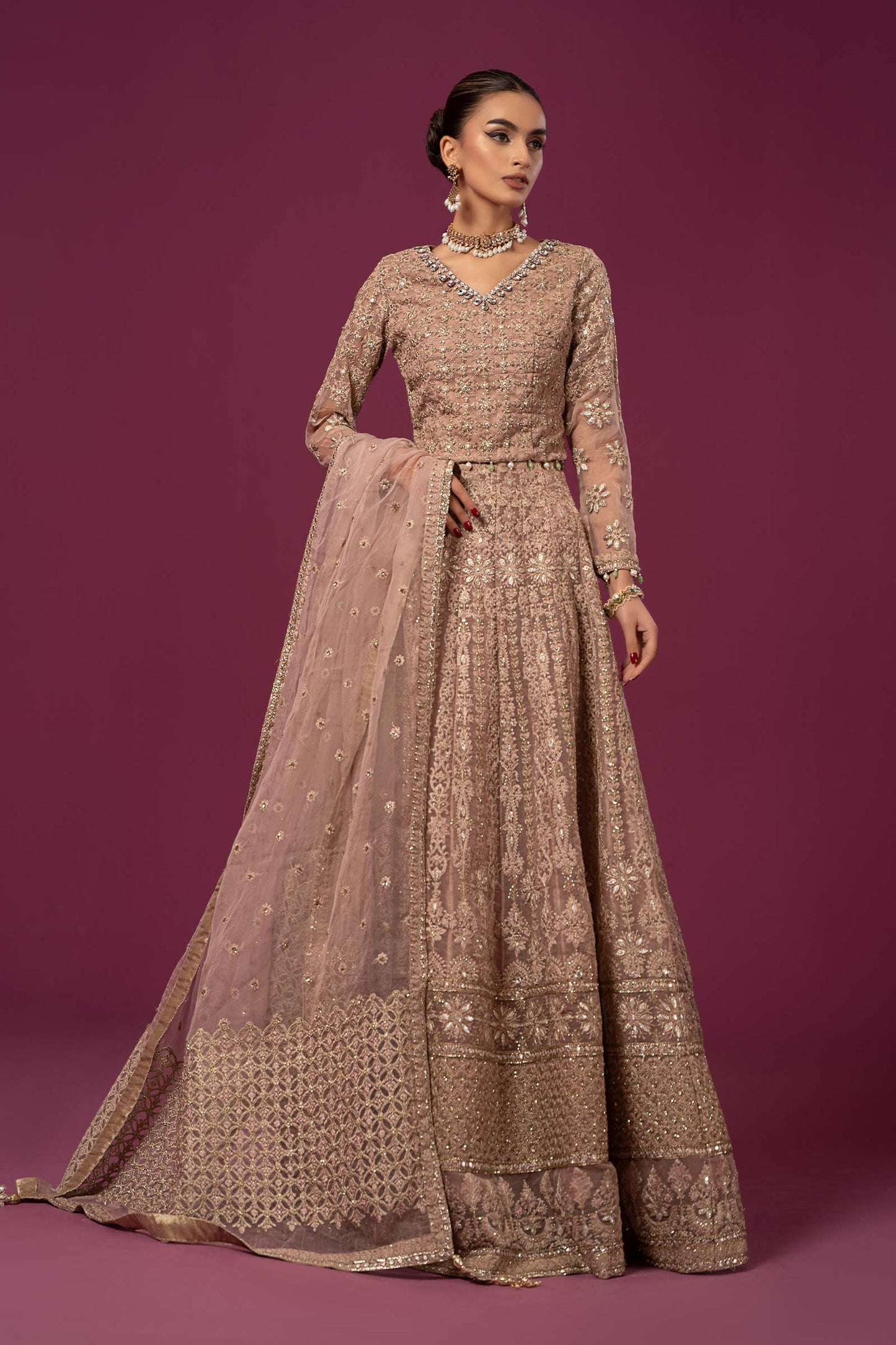 3 Piece Embroidered Organza Suit