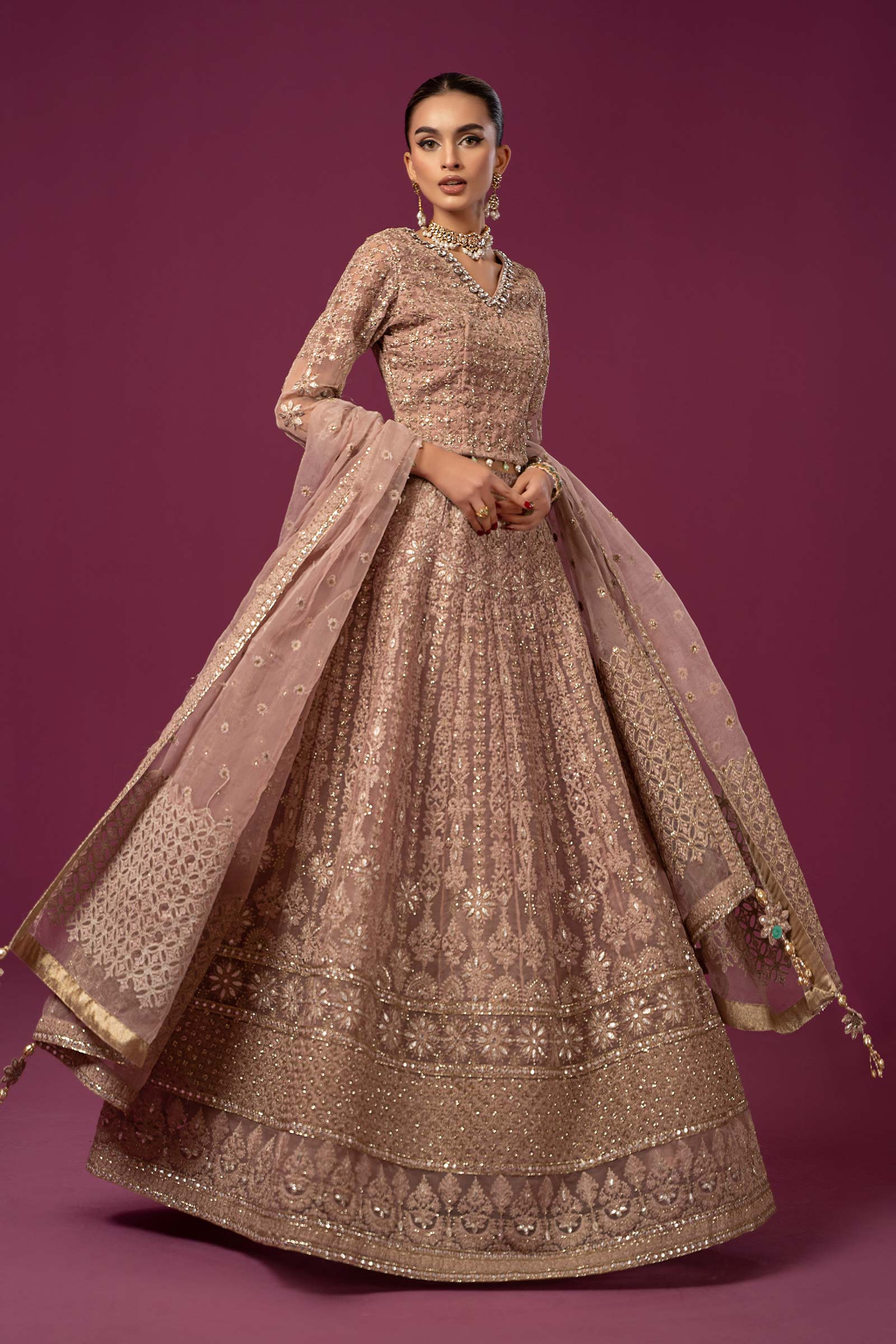 3 Piece Embroidered Organza Suit