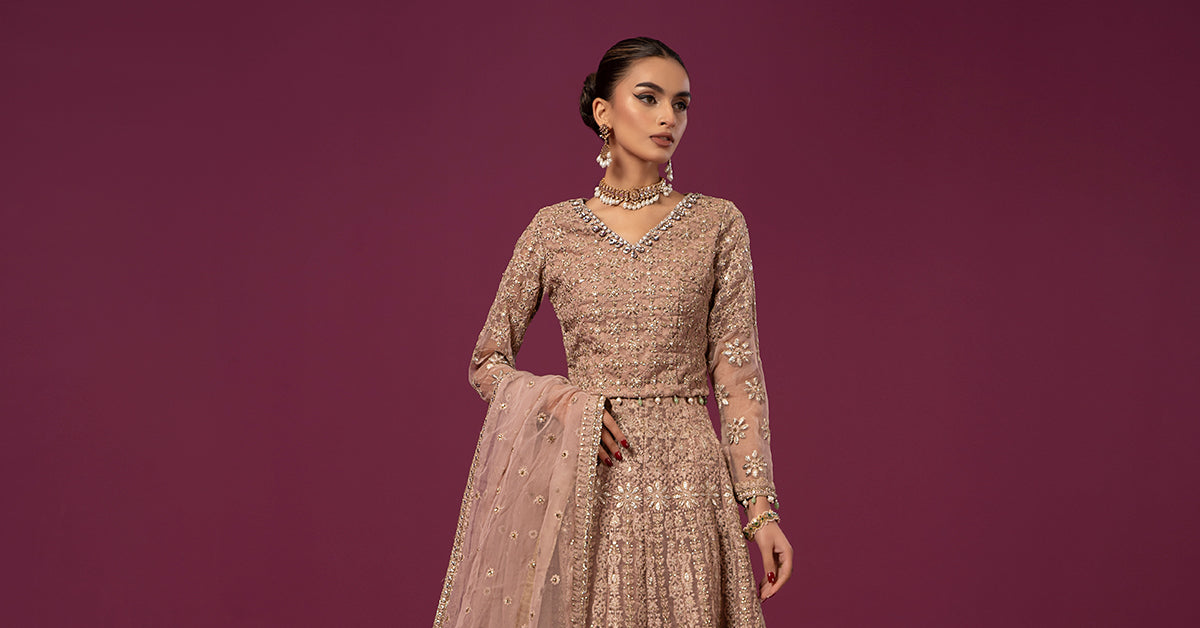 3 Piece Embroidered Organza Suit