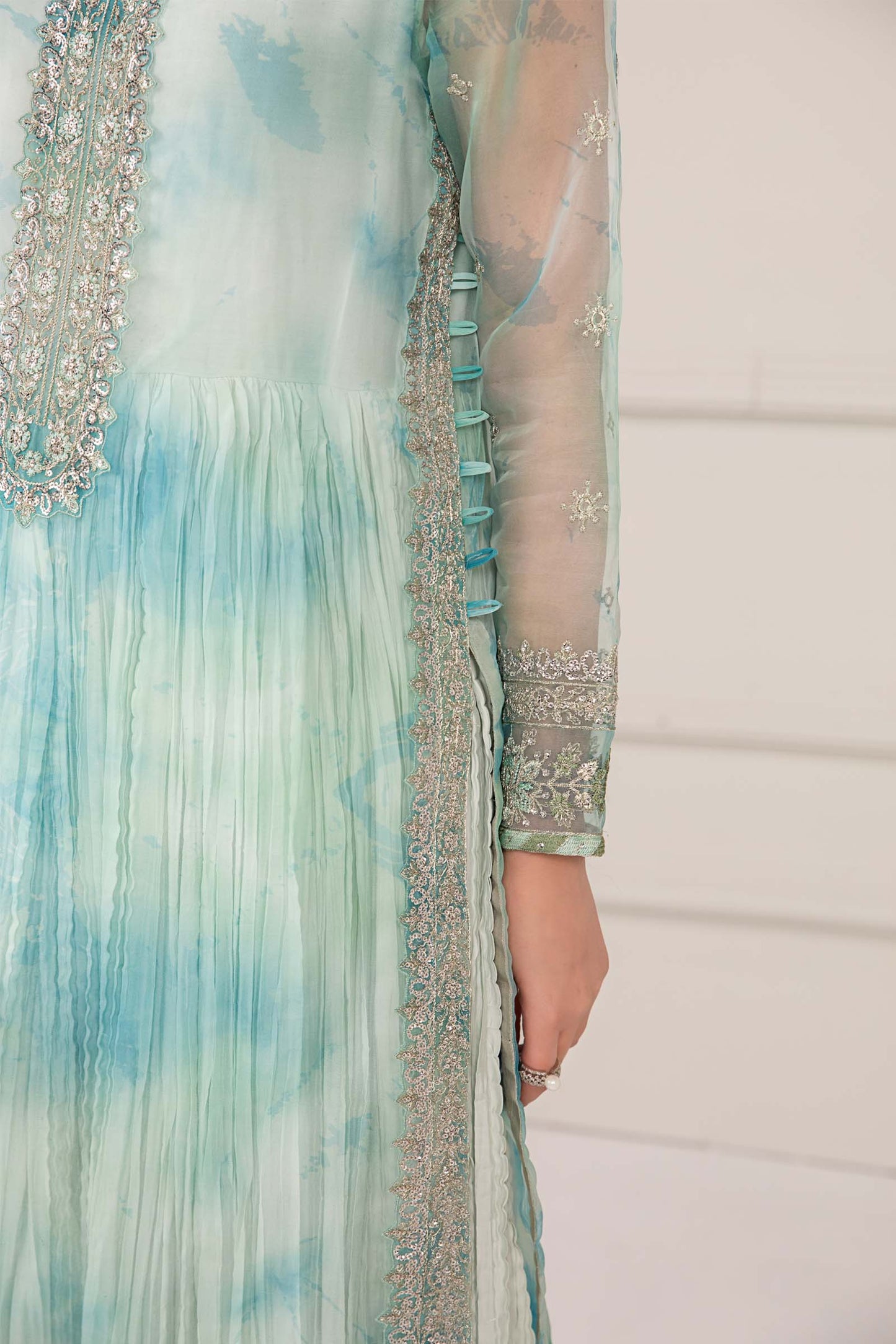 3 Piece Embroidered Organza Suit