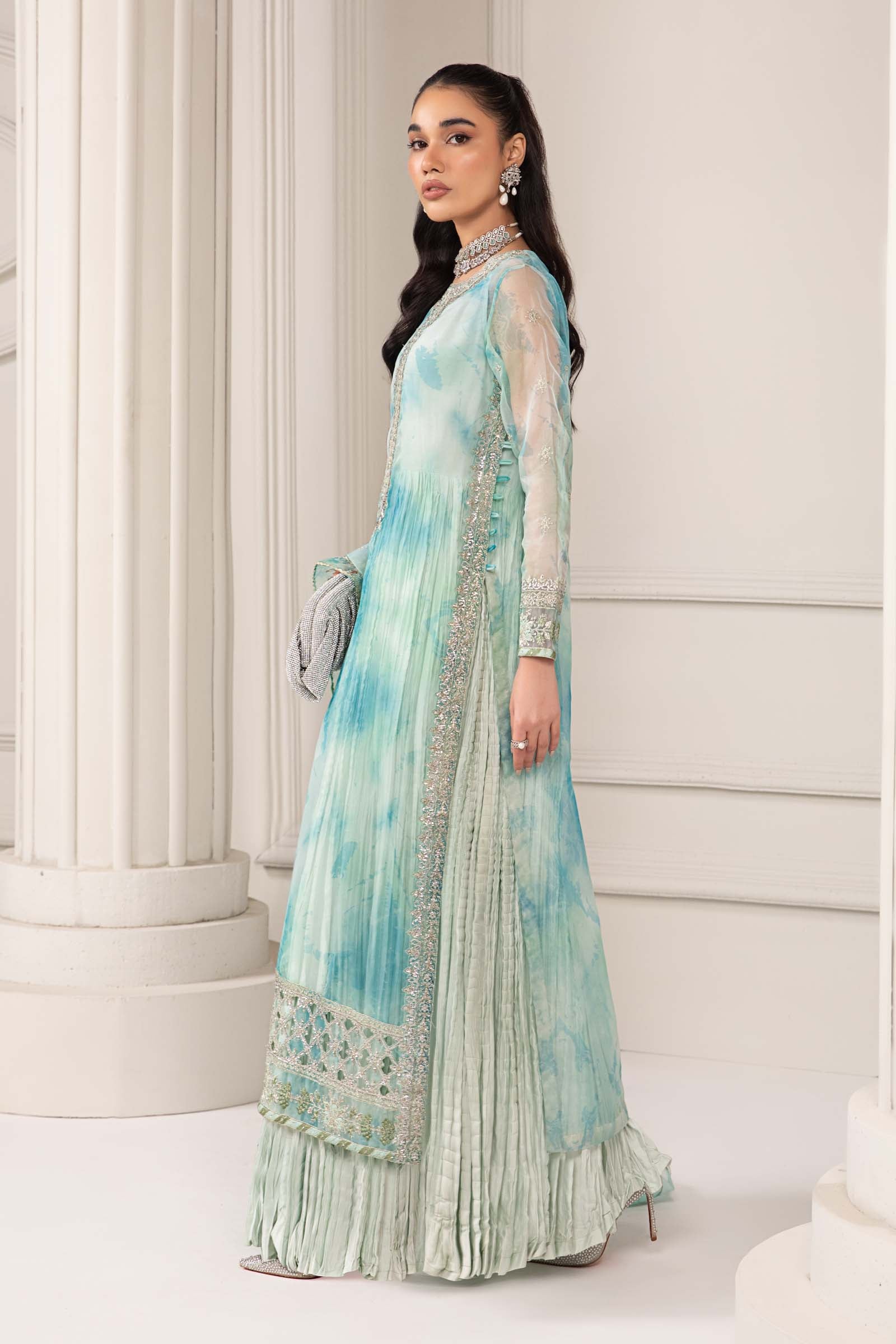 3 Piece Embroidered Organza Suit