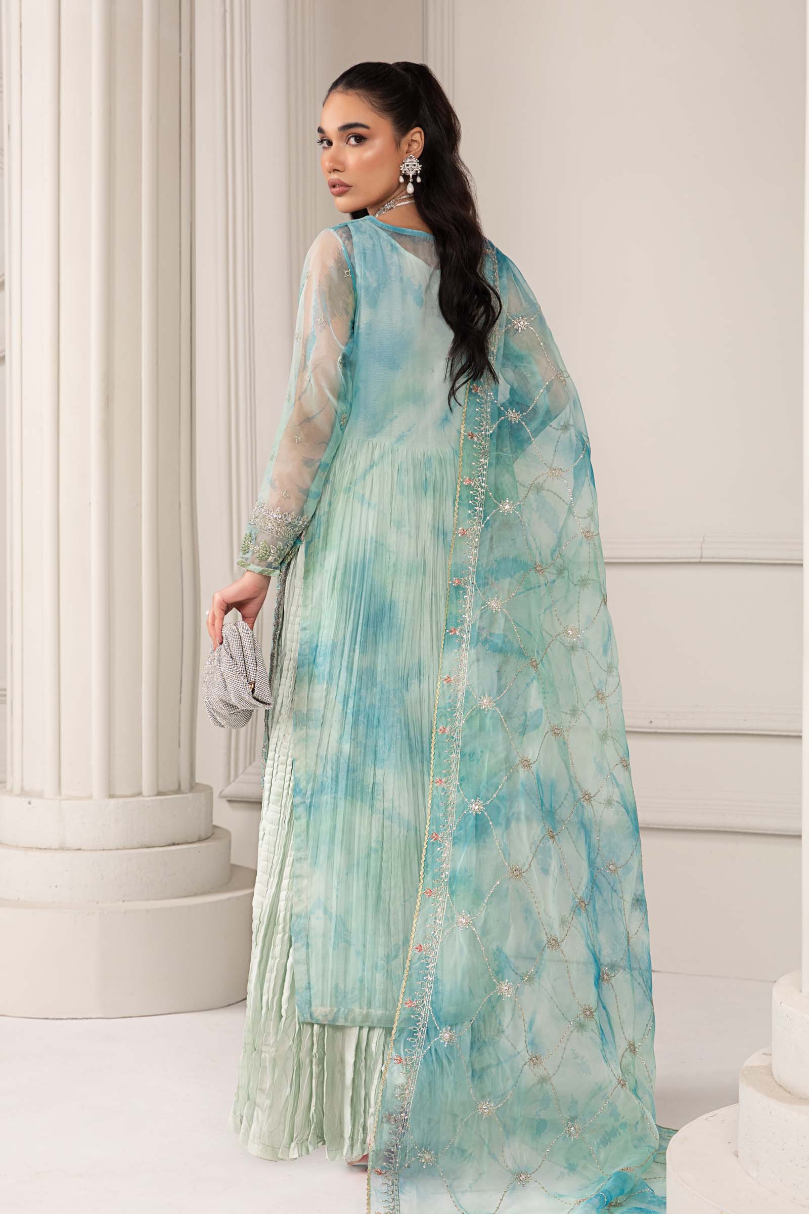 3 Piece Embroidered Organza Suit