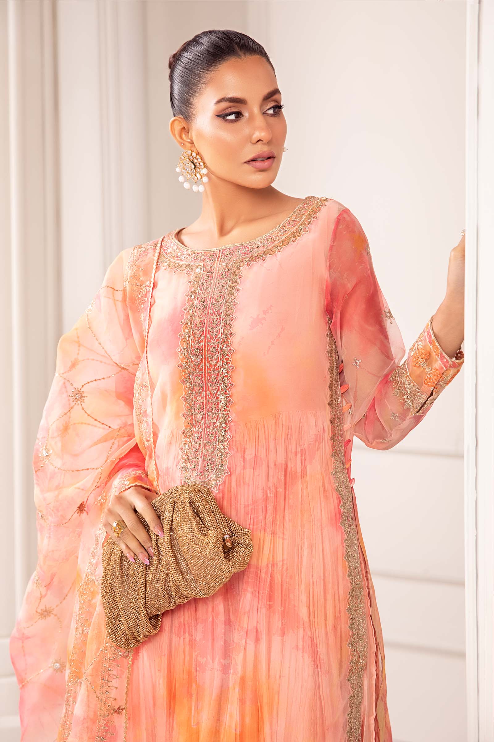3 Piece Embroidered Organza Suit
