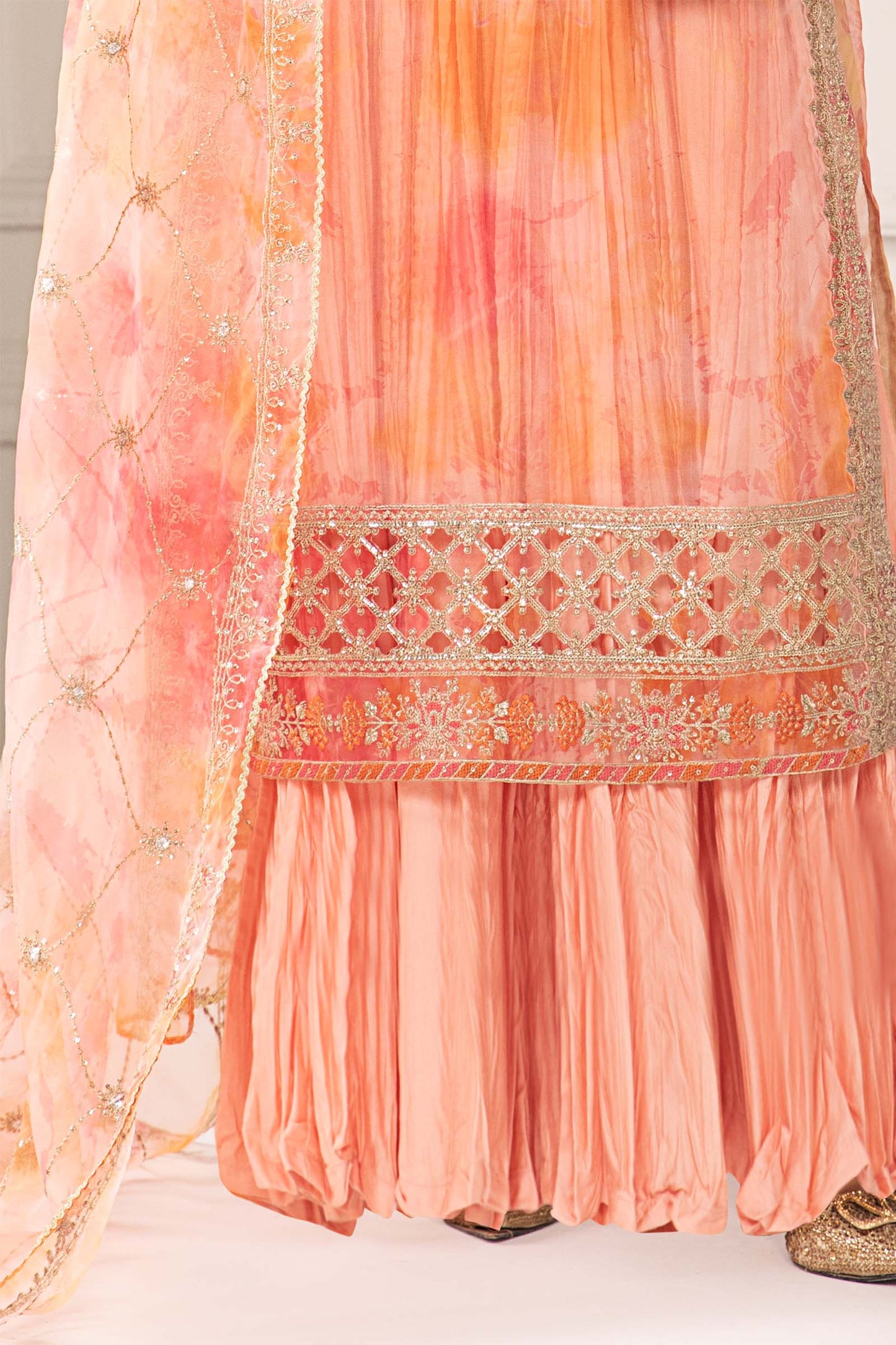 3 Piece Embroidered Organza Suit