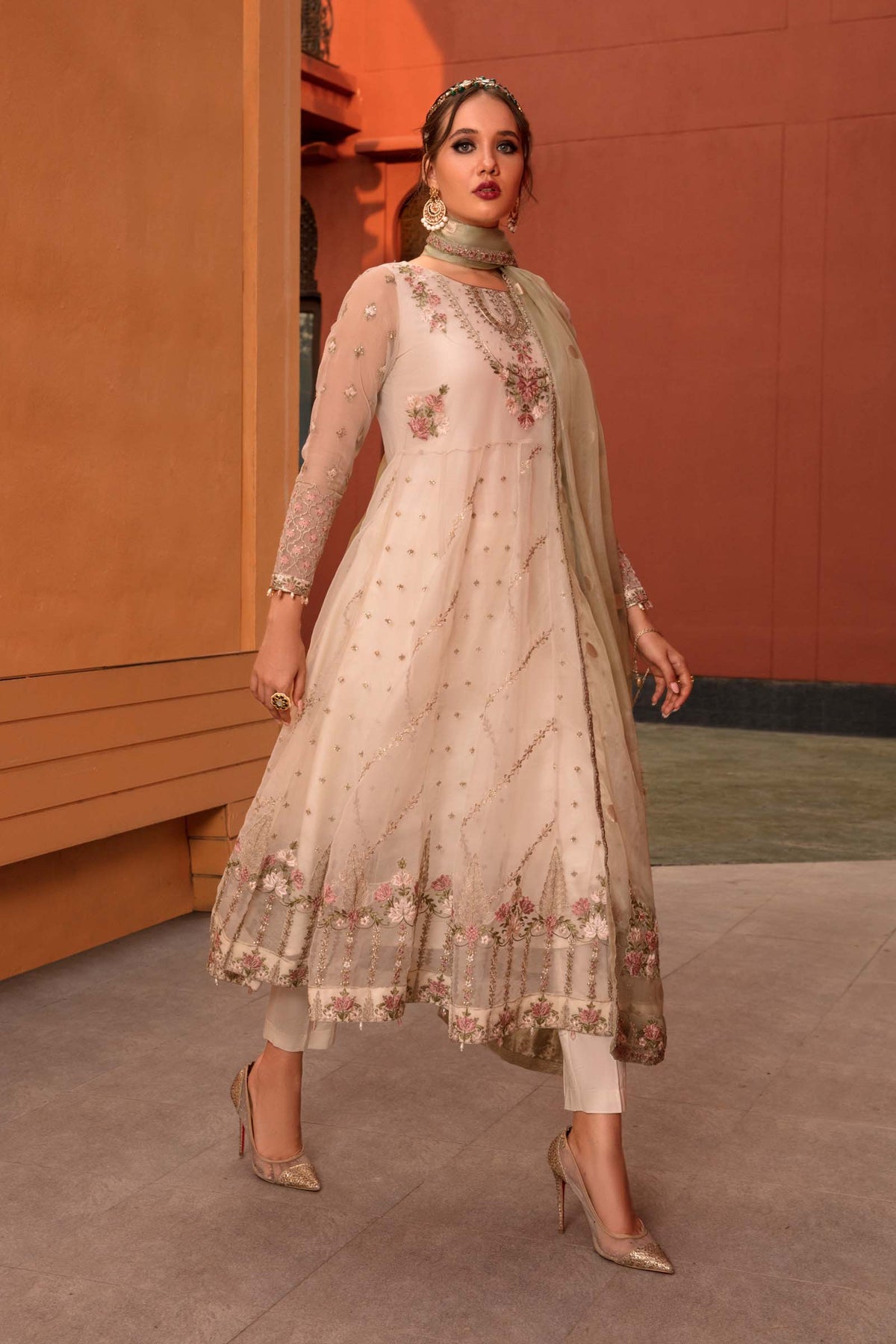 Maria.B 3 Piece Custom Stitched Suit - Off-White - LB31463 main image 1