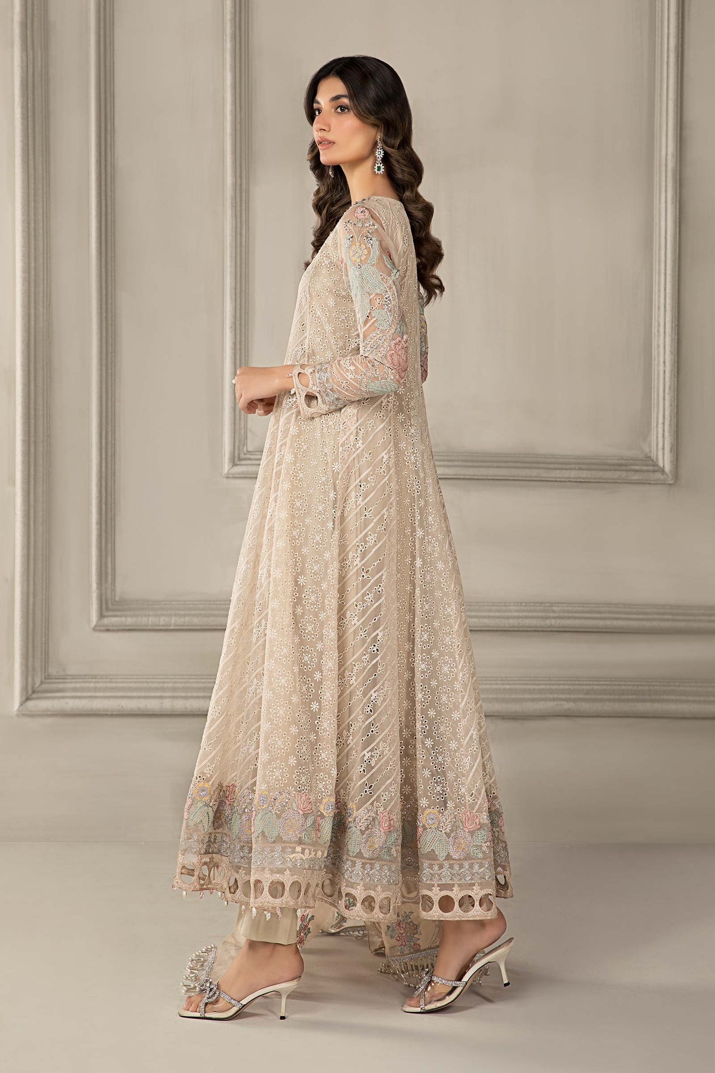 3 Piece Embroidered Organza Suit