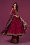 3 Piece Embroidered Raw Silk Suit