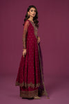 3 Piece Embroidered Raw Silk Suit