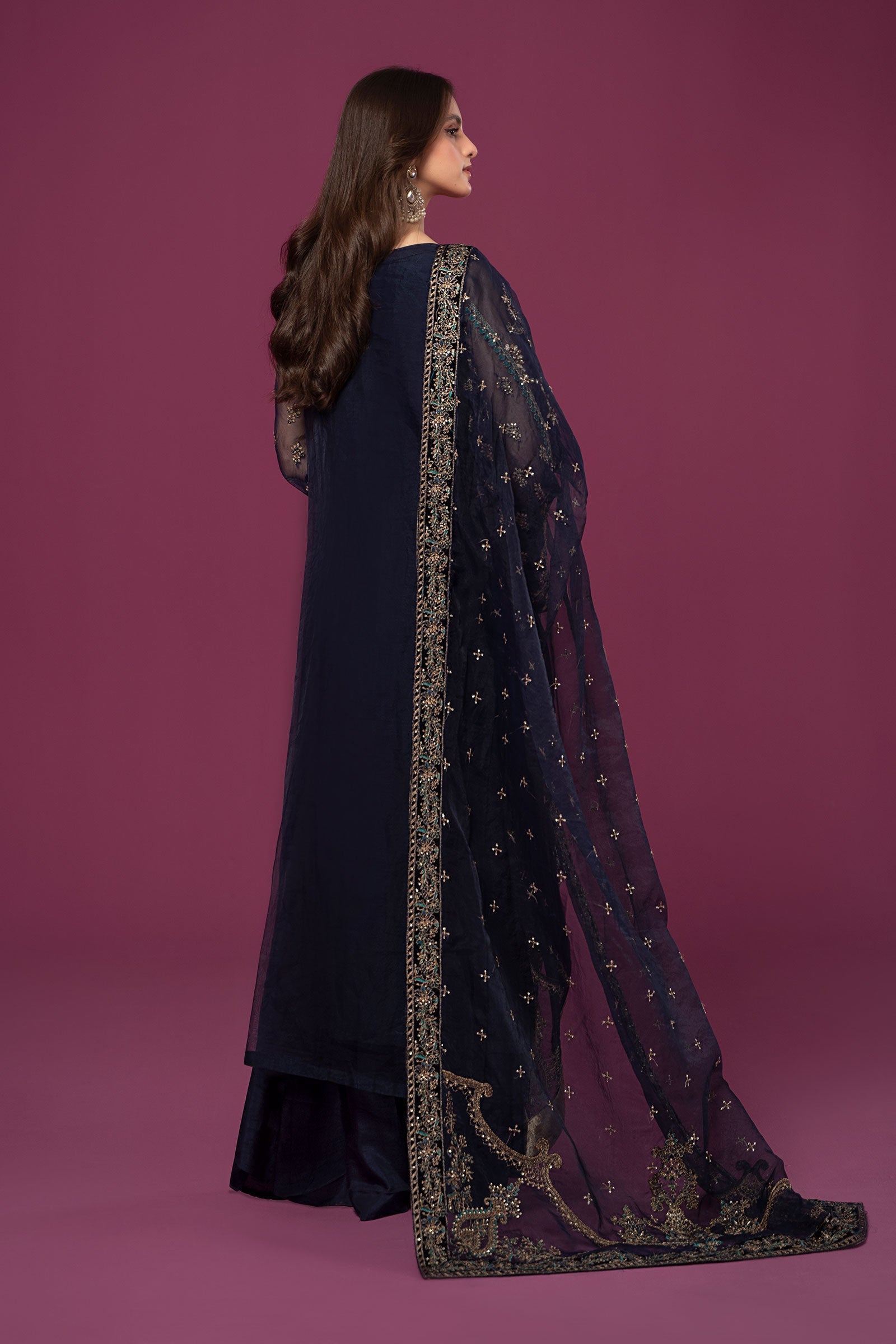 3 Piece Embroidered Organza Suit