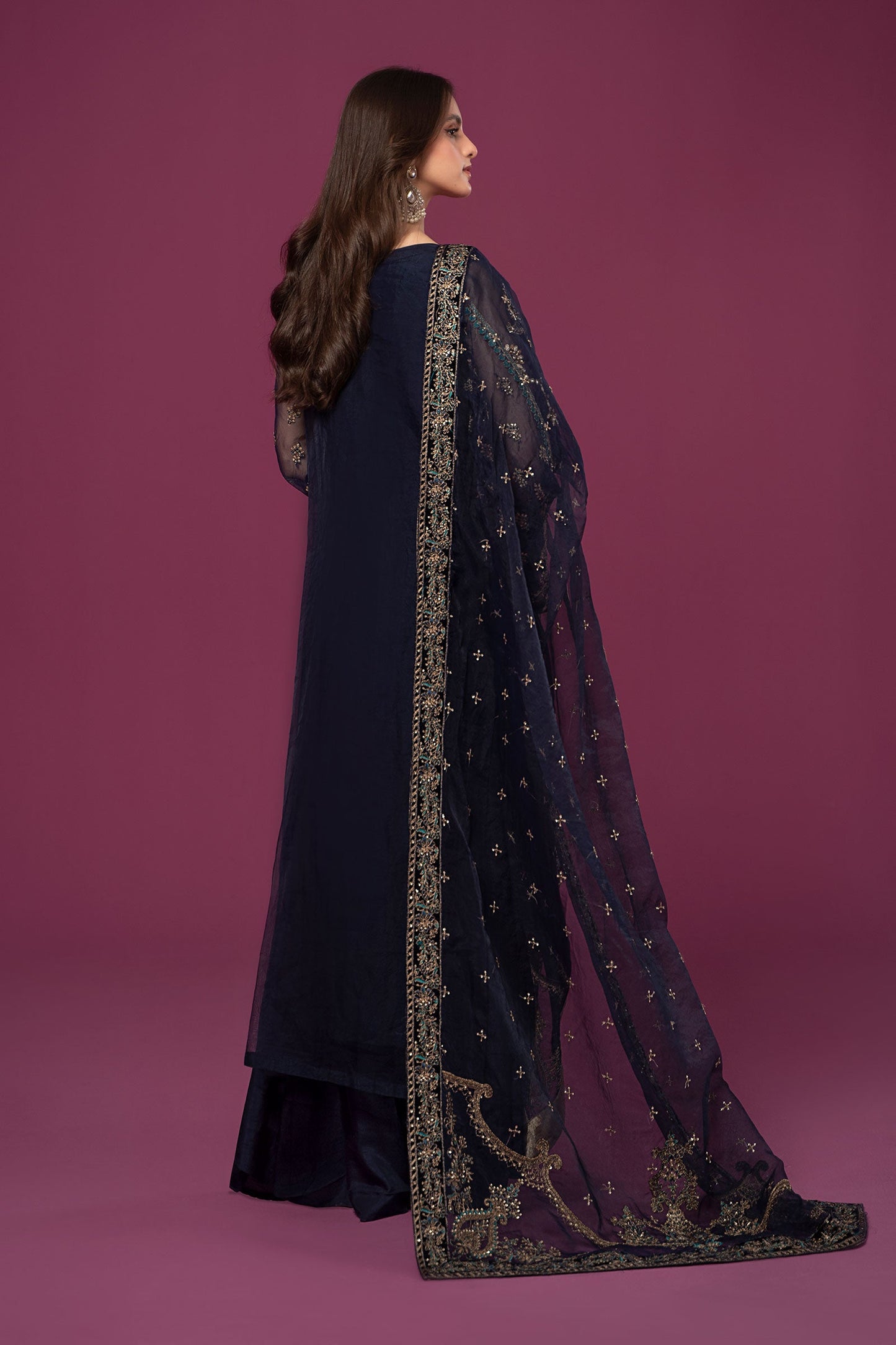 3 Piece Embroidered Organza Suit