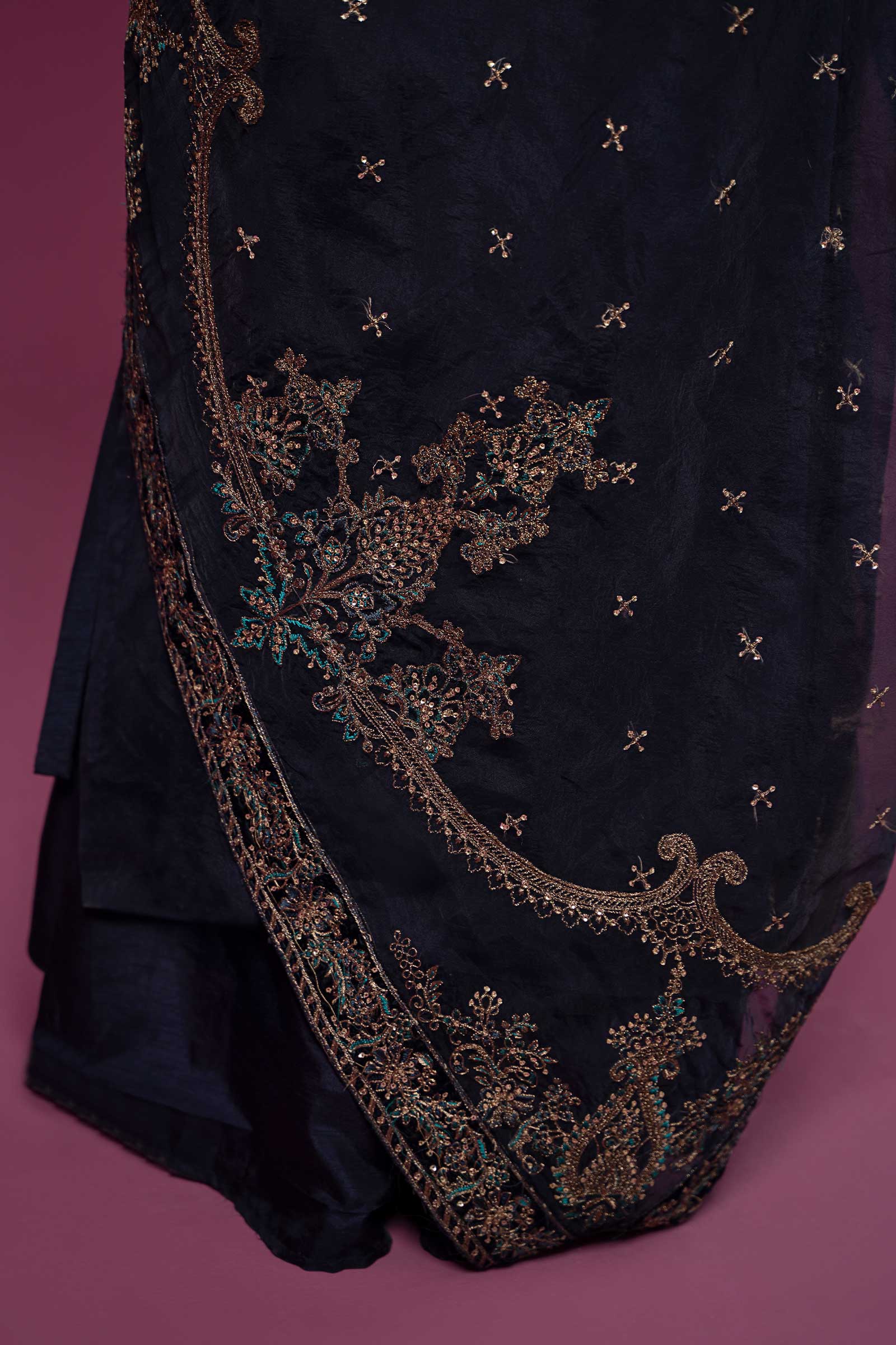 3 Piece Embroidered Organza Suit