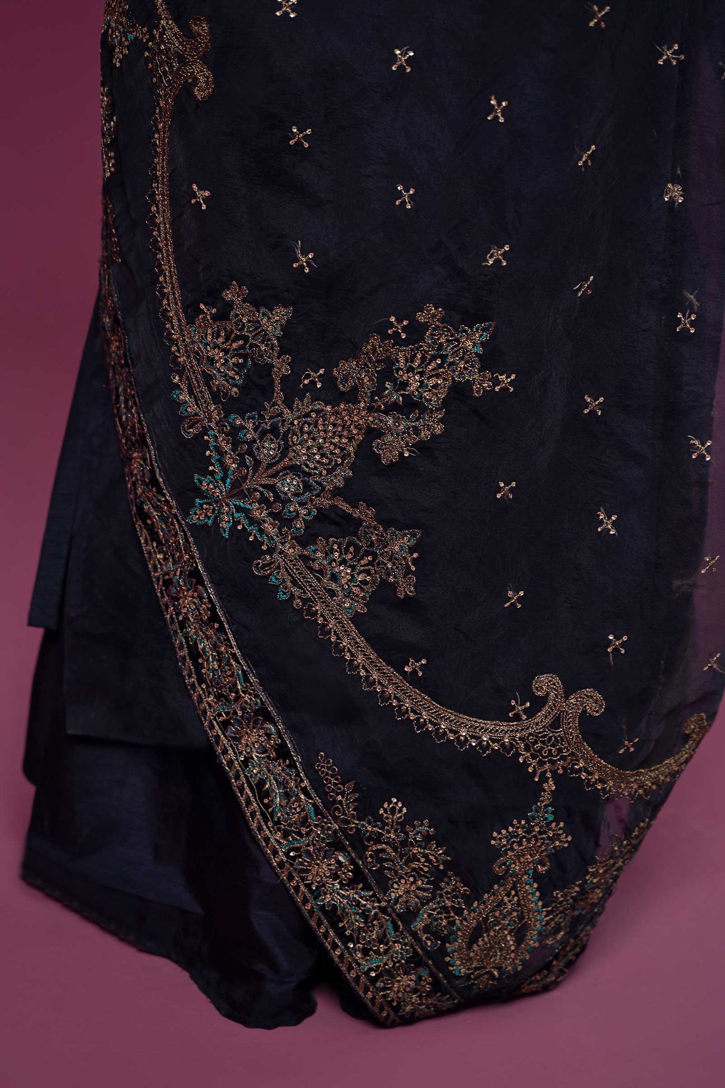 3 Piece Embroidered Organza Suit
