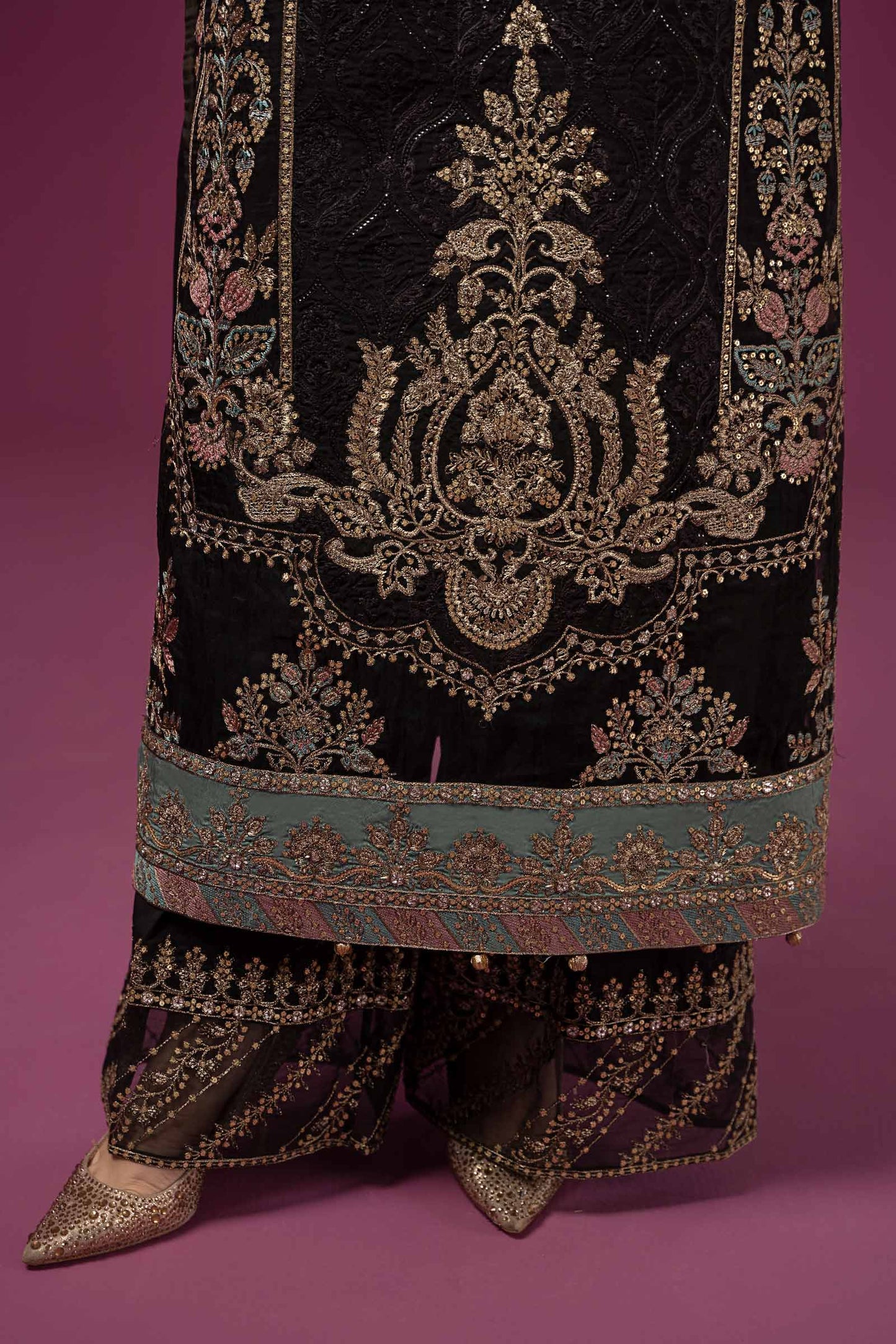 3 Piece Embroidered Organza Suit