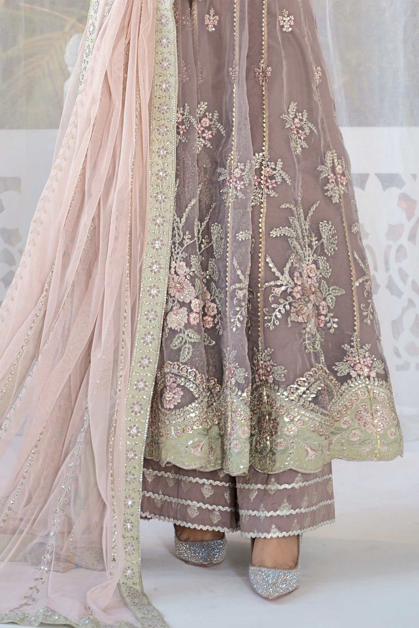 3 PIECE EMBROIDERED ORGANZA SUIT | SF-EF24-61