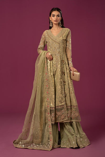 3 PIECE EMBROIDERED COTTON LUREX JACQUARD SUIT | SF-EF24-70 All Products SFE2470-ESM-GRN