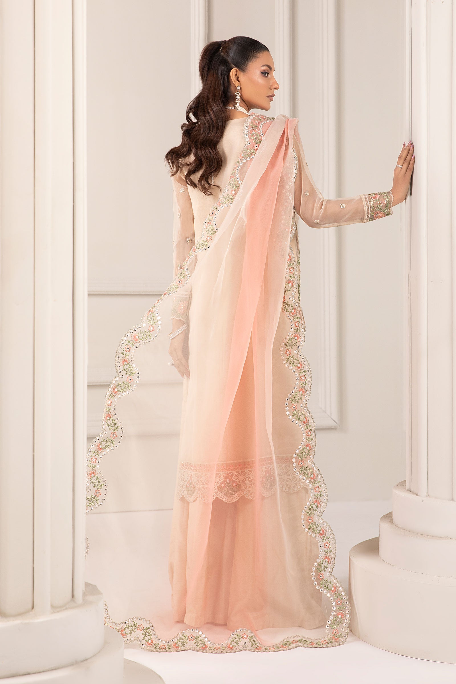 3 Piece Embroidered Organza Suit