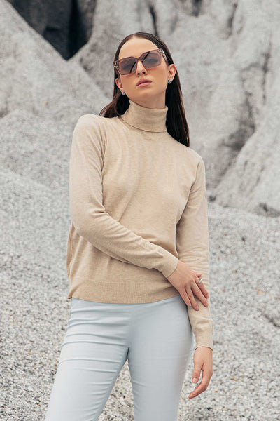 Turtle Neck Sweater (Free Size) All Products WEST217-999-BEG