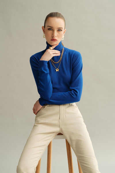 Turtle Neck Sweater (Free Size) All Products WEST217-999-BLU