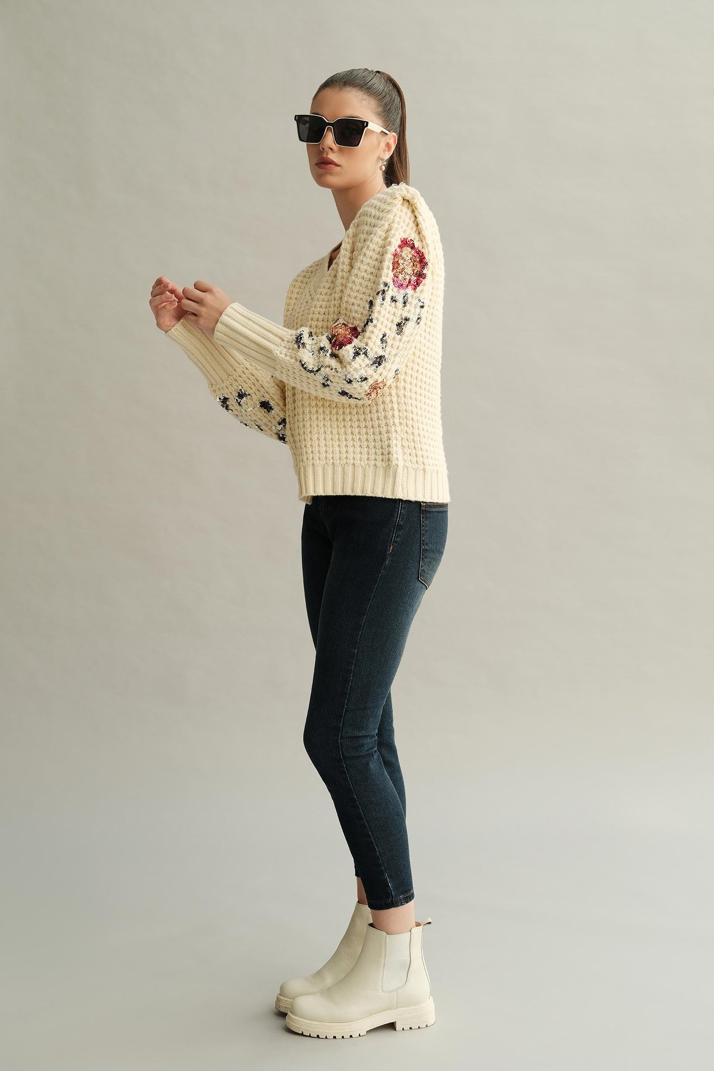 Floral Sweater (Free Size)