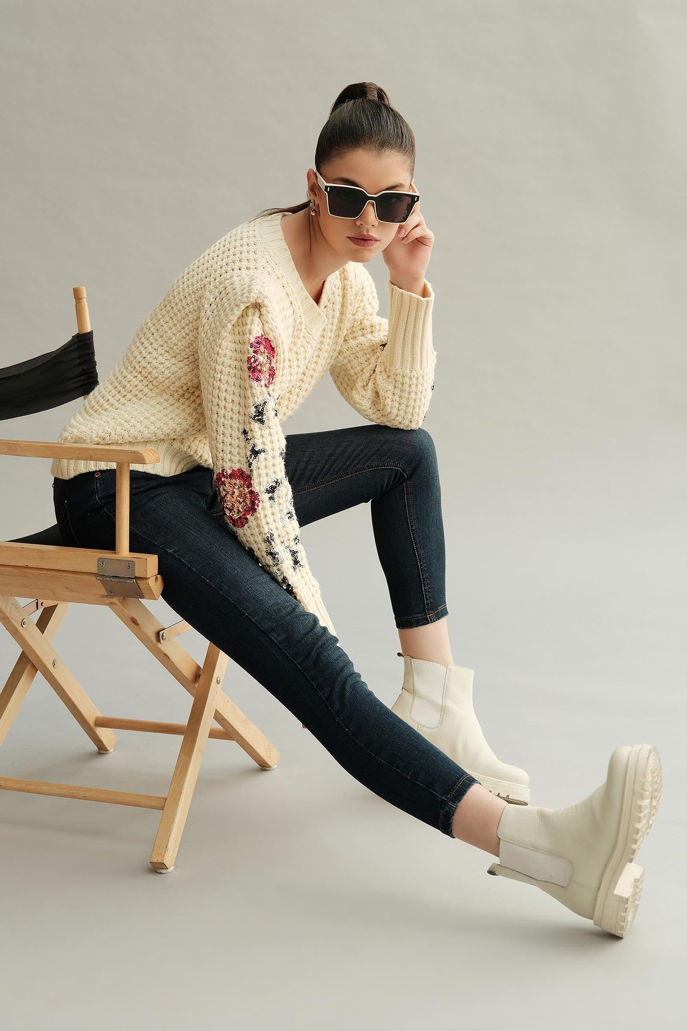 Floral Sweater (Free Size)