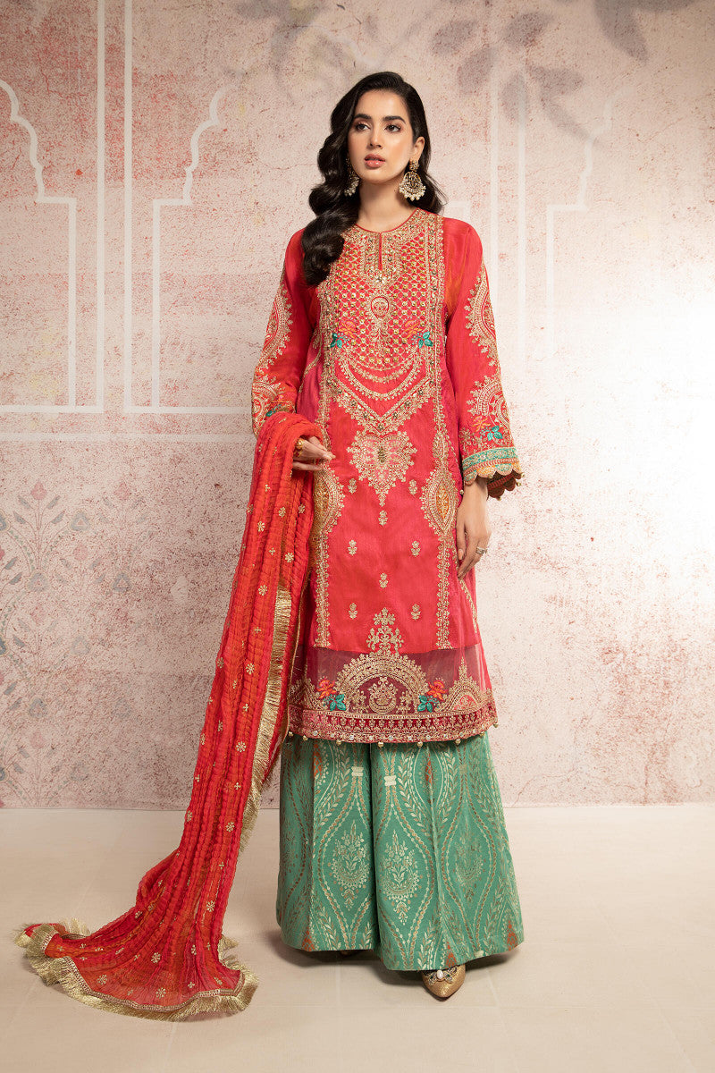 Suit Aqua and Salmon pink  BDS-2302