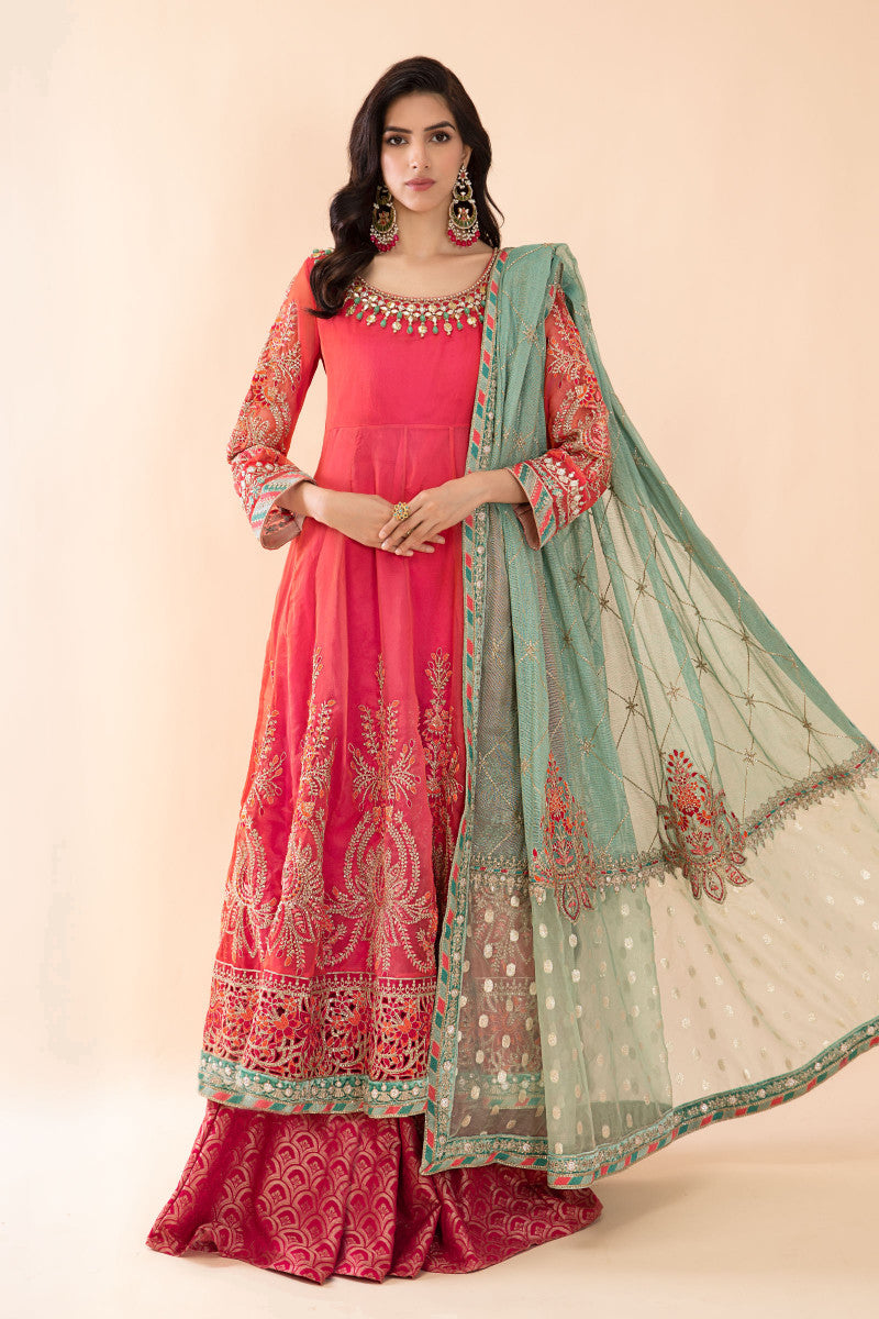 Suit Salmon Pink and Feroza BDS-2402