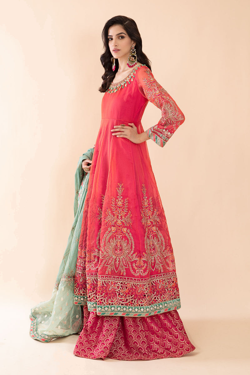 Suit Salmon Pink and Feroza BDS-2402