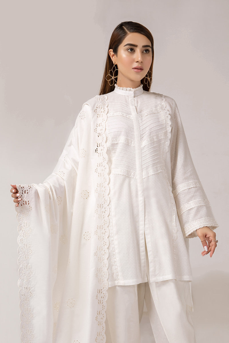 Scarf Dupatta-MB-SS21-108-White